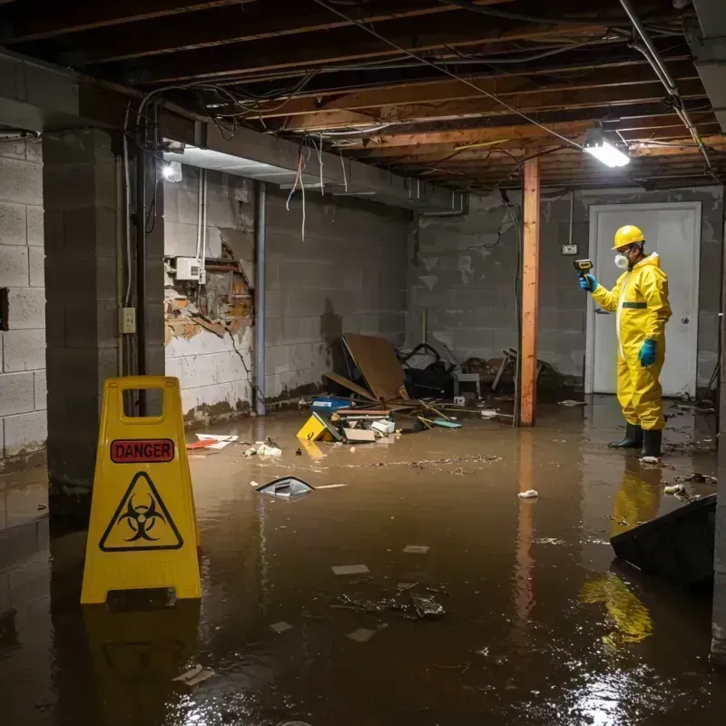 Flooded Basement Electrical Hazard in Macon County, IL Property